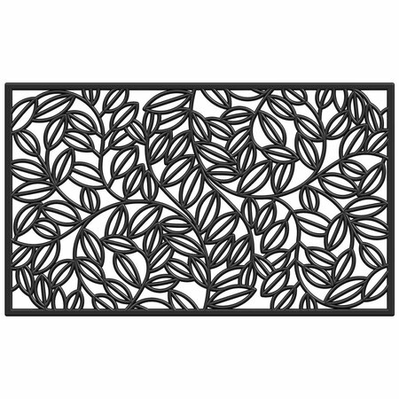 CONFIGURACION 24 x 36 in. Lilac Vine Rubber Rectangular Doormat Black CO2827155